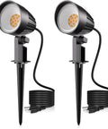Brighten Outdoor Space With 12W Landscape Lighting 120V Warm White 2700K Garden Spotlights IP66 Waterproof With US Plug Two Pack