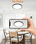 4 Pack LED Flush Mount Ceiling Lights Black 9 Inch 24W Ultra Slim Not Dimmable Daylight 5000K in dining room setting