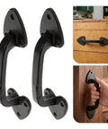 Rustic Cast Iron Outdoor Gate Handles 3 Pack with Ergonomic Grip Sliding Barn Door Pulls for Garage and Fence, Aged Iron Finish