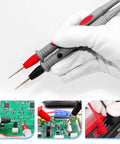 Beefed-Up 1000V 20A Multimeter Lead Kit With Comfort Grip Probes, Test Leads And Volt Meter Probes For Digital Meters in use.