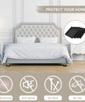 Non Slip Square Rubber Furniture Pads Three And A Half Inch Caster Cups Set Of Twelve protecting bed on hardwood floor