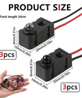Three Pack Infrared Break Beam Sensor Switch Kit With Transmitter And Receiver, compact light modules with red, black wires