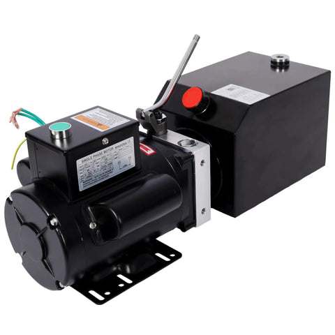 Heavy Duty Hydraulic Power Unit With 6 Quart Oil Reservoir For Two Post And Four Post Car Lifts, AC 220V motor and pump assembly.