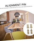 Table Dowel Pin Alignment Kit With 20 Pieces Connectors for wooden dining table joints, golden metal table leaf dowel pins