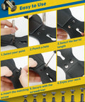 Step-by-step guide for using Badass Leather Chicago Screw Kit With 110 Set M5 And M4 Rivets including awl and screwdriver.