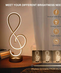 Dope Musical Note Modern Table Lamp With USB Port LED Bedside Nightstand Light Touch Dimmable Stepless Control Black Matte