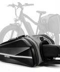 40L Hard Shell Ebike Battery Bag For Rear Rack Waterproof Storage Case black with battery compartment and reflective strips