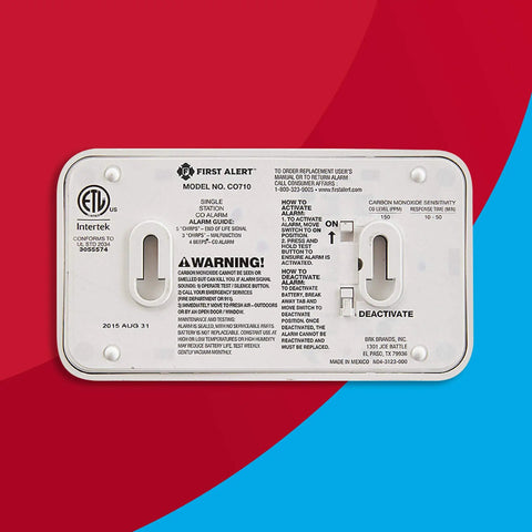 Back view of CO Detector With Ten Year Battery And Digital Temperature Display For Home Safety No Brainer Peace Of Mind Backlit Display