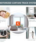 Smart Curtain Track System With WiFi Phone Control And Voice Control For Alexa And Google Home Tuya App Remote Access Motorized Curtain Rods For Auto Opening And Closing Works With Remote 125 Feet. living room window