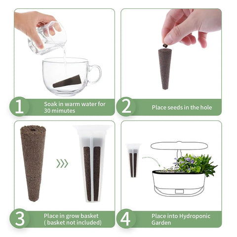 Step-by-step guide using 100 Pack Grow Sponges And Seed Pods Replacement For AeroGarden Mold Free Root Growth Sponges Kit