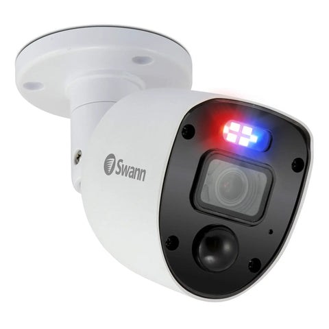 Outdoor Analog CCTV Camera Two Pack With 1080p Full HD Video And Police Style Red And Blue Flashing Lights That Deter Crime Motion Activated Night Vision Up To 10 Meters And Handy Mobile Alerts For Quick Evidence And Easy Home Surveillance.
