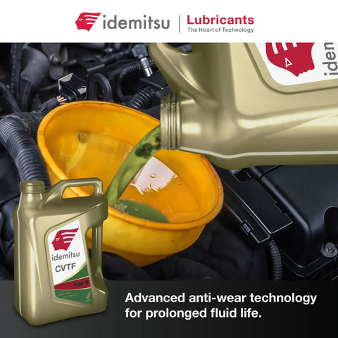 CVT Transmission Fluid Type N NS2 5 Quart 2 Pack For Nissan CVT Systems With Superior Anti Wear Protection Optimized For High Torque Applications Tranny Fluid That Keeps Your CVT Running Smooth. Idemitsu CVTF Type-M 5 qt jug pouring into engine funnel.