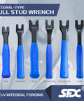 CAT40 CAT50 BT40 Pull Stud Wrench For Mazak Spindle Tools, pro grade heavy duty alloy steel, blue handle, group view