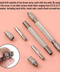 Premium Two Piece Double Ended Pin Vise Kit Equipped With Precision Brass Chucks for heavy duty wire twisting and copper winding tools.
