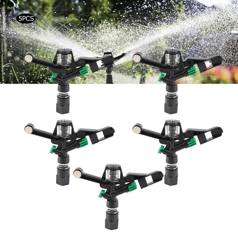 Adjustable Lawn Sprinkler Set With Rotating Angle Nozzles, Durable Female Thread Design, 5 Piece DIY Friendly Outdoor Irrigation Kit