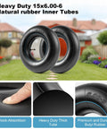 Built Tough 15x6.00-6 Inner Tubes With TR-87 Bent Valve Stem displayed in garden setting