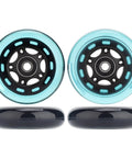 80mm 85A Inline Skate Wheel Replacement Kit Blue 4 Pack With ABEC 9 Bearings Floating Spacers High Density PU Abrasion Resistant For Smooth Rides And Easy Moves