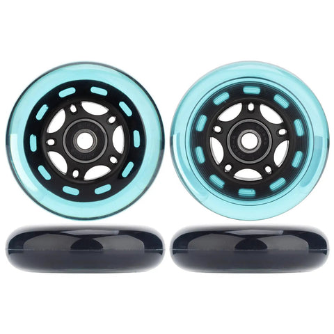 80mm 85A Inline Skate Wheel Replacement Kit Blue 4 Pack With ABEC 9 Bearings Floating Spacers High Density PU Abrasion Resistant For Smooth Rides And Easy Moves
