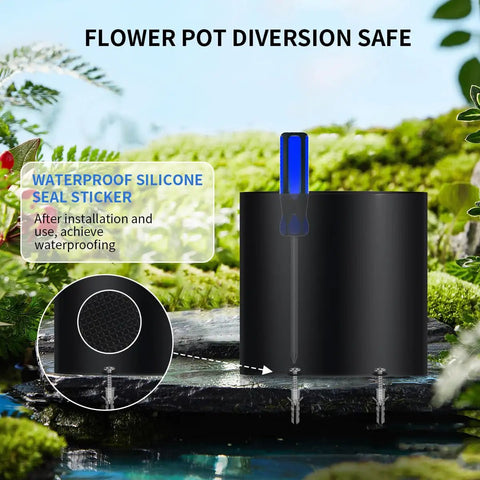 Fire Resistant Steel Flower Pot Stash Safe With Lock Hidden Safe Box Dual Layer Design in garden setting.