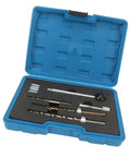 Workhorse Injector Clamping Bolt Thread Repair Kit Replacement For Diesel Benz Models includes tools in a blue storage case.