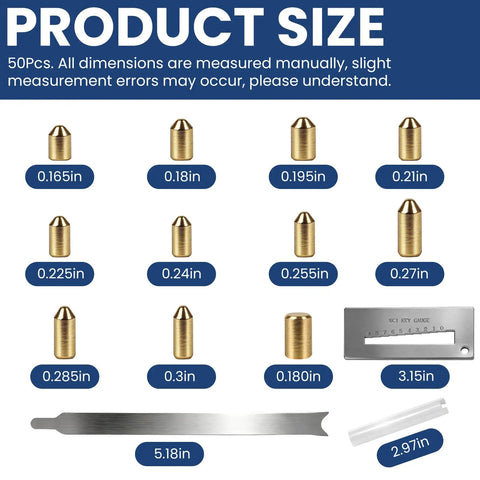 SC1 SC4 Rekey Kit For Lock Cores 500 Piece Pack With Pro Grade Bottom Pins Size 0 Through 9 For Easy Rekeying diagram and tools