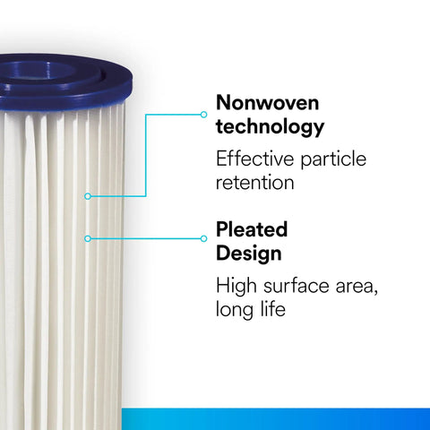 Everyday Standard Capacity Whole House Pleated Water Filter Replacement Twin Pack 3WH-STDPL-F02 shown with nonwoven pleated design.
