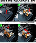 Installation steps for 12V 24V Battery Disconnect Switch 250 Amp Knife Blade Kill Switch on vehicle battery