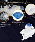 Engine Coolant Overflow Tank 603-638 Direct Fit Replacement For Audi A4 features smooth filling port and durable plastic cap.