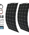 1000W Flexible Solar Panel Kit With Two 500W Panels And Charge Controller Monocrystalline PV Modules For RV Boat Cabin Camping