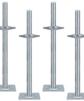 24 Inch Adjustable Scaffold Leveling Jacks For Baker Style Frames Galvanized Solid Threaded Rods Scaffolding Feet 4 Pack