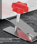 Close-up of Heavy Duty Tile Lifter With Adjustable Arm Jack and Triangular Load Bearing Base, showcasing red fine tune knob.