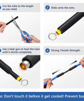 One Quarter Inch Heat Shrink Tubing With Adhesive Lined Dual Wall, 33 Foot Roll, Marine Grade Waterproof Shrink Wrap For Wire Insulation In Electrical, Automotive And Industrial Projects, Three To One Shrink Ratio, Black, installation steps