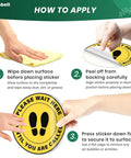 10 Pack Please Wait Here Until You Are Called Sign 12 Inch Square Vinyl Floor Sign Peel And Stick Weatherproof Waiting Area Decor For Social Distancing Strong Adhesive Durable And Easy To Apply, application steps