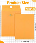 200 Pack 5 By 7 Inch Clasp Manila Envelopes With Gummed Closure 28 Lb Paper Yellow Office Mailer Envelopes