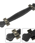 4 Pack Black PU Leather Drawer Pulls 7.6 Inch Vintage Leather Cabinet Handles With Mounting Screws For Cabinets, Dressers, And Suitcases