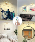 Super Sleek Wireless Picture Light For Wall Featuring Rechargeable Led Art Display With Remote Control smooth dimmable light over framed artwork.