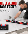 Professional Level Set, 3 Piece Aluminum Spirit Level Kit With 40",60",80" - using 40" level for tile floor work.