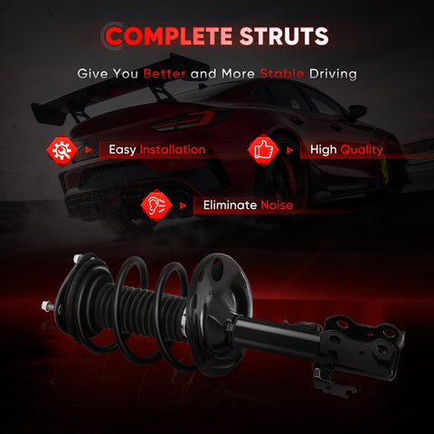 Front Quick Struts Assembly Pair For Toyota RAV4 2006 Through 2012 2.4L L4 And 2.5L L4 Models 4WD AWD FWD Shocks Absorbers Replacement Upgrade
