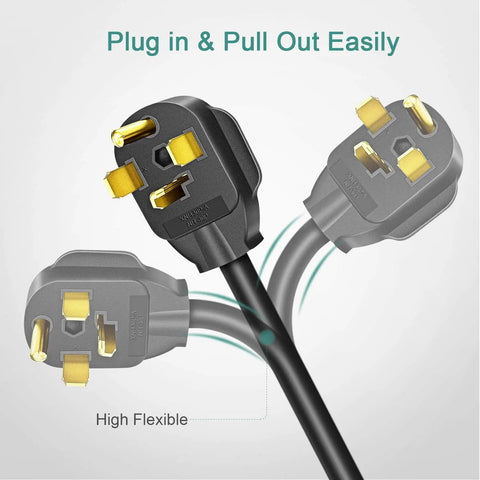 Image of Heavy Duty Dryer Extension Cord 4 Prong 30 Amp NEMA 14 30P To 14 30R For Dryer Power And EV Charging 125 Volt To 250 Volt 10 Feet