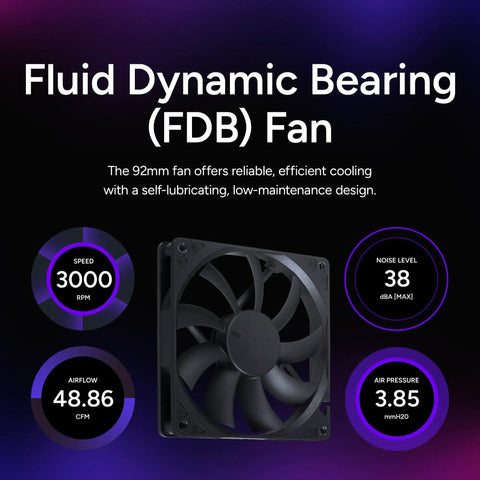 92mm Fluid Dynamic Bearing fan with 3000 RPM speed for V850 SFX Gold 850W Fully Modular ITX Power Supply