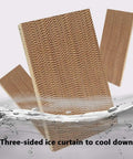Three-sided ice curtain for Heavy Duty Portable Evaporative Air Cooler to enhance chilling airflow in outdoor and garage use.
