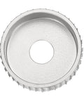 Heavy Duty Carbon Steel Wood Carving Wheel And Wood Shaping Disc For Angle Grinder, close-up view of the disc's textured edge.