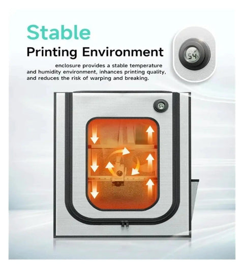 Fireproof 3D Printer Enclosure With LED Light For A1 Compatible Printers showing stable printing environment feature