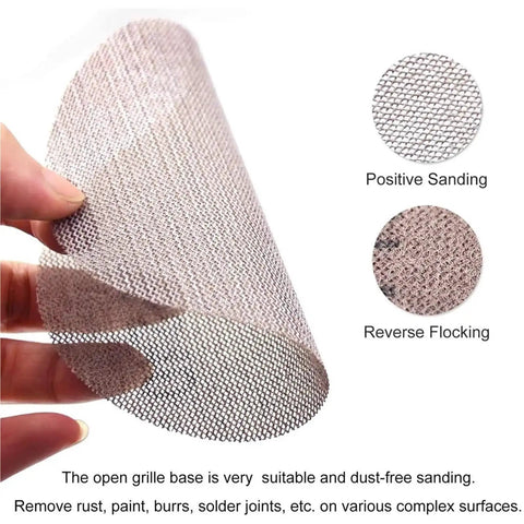 Grab These 50 Piece 6 Inch Mesh Sanding Discs With Hook And Loop Back For Metal Drywall Work Super Smooth Wet Or Dry Grind Finish Power Tool Accessory Essential Grit 80 To 800 showing open grille design for effective sanding.