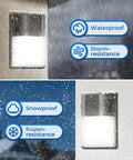 Super Bright 30W LED Wall Pack Light With Dusk To Dawn Sensor 3600LM 5000K Daylight 120V Outdoor IP65 Waterproof Security Flood Light in rain and snow