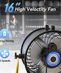 Beastly High Velocity 16 Inch Floor Fan With 3 Speed Settings Delivers 2500 2800 And 3000 CFM Industrial Shop Fan front view