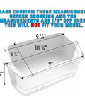 Door Shelf Bin Replacement DA97-12935A showing dimensions for RF220NCTABC RF220NCTASP RF220NCTASR RF220NCTAWW RF221NCTABC