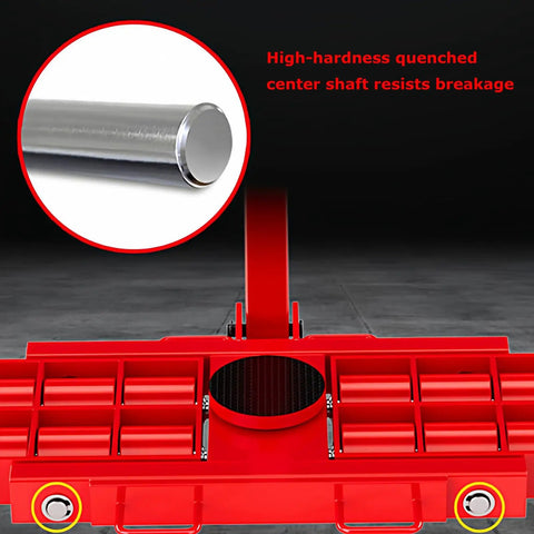 Heavy Duty Machine Dolly Skate 16 Ton Capacity Universal Rotating Equipment Mover for Industrial Transport Steel Wheel Skates for Warehouse and Workshop Precise X and Y Directional Control One Piece Cast Steel Frame center shaft close-up