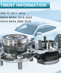 Two Piece Front Wheel Hub And Bearing Assembly Set For RAV4 2006-2018 Mirai 2016-2020 Scion Tc 2011-2016 With ABS 5 Lug Bolt Pattern