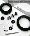 Beefed Up Heavy Duty Toilet Tank To Bowl Repair Kit With Bolts Gaskets Washers And Nuts For Leak Proof Mounting Compatible With 2 Inch And 3 Inch Seals Replacement For Leaky Toilets black gasket kit, bolts and washers